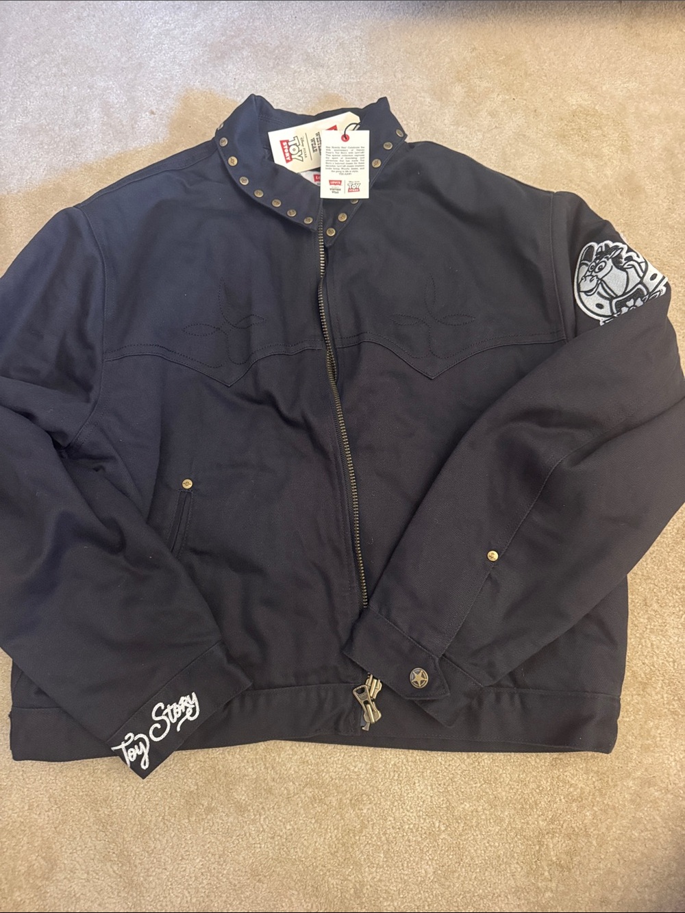 Levi's Black Stud-Trim Bomber Jacket
